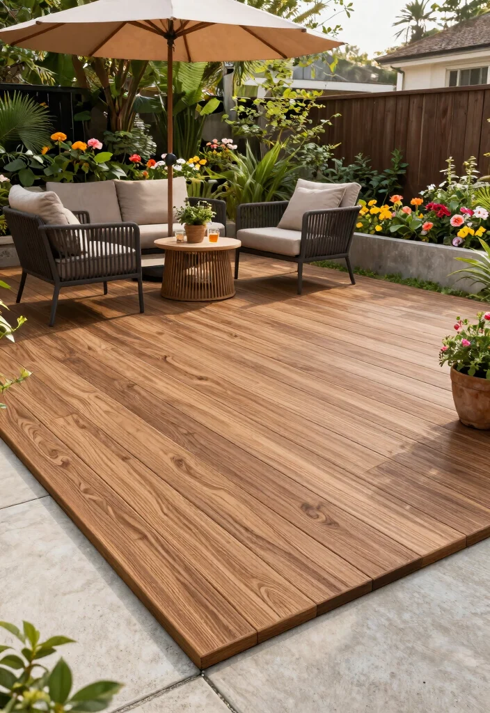 15 Patio Tiles Over Concrete That Don't Require Removal 5 15 Patio Tiles Over Concrete That Don't Require Removal - 4. Eco-Friendly Composite Decking Tiles 1