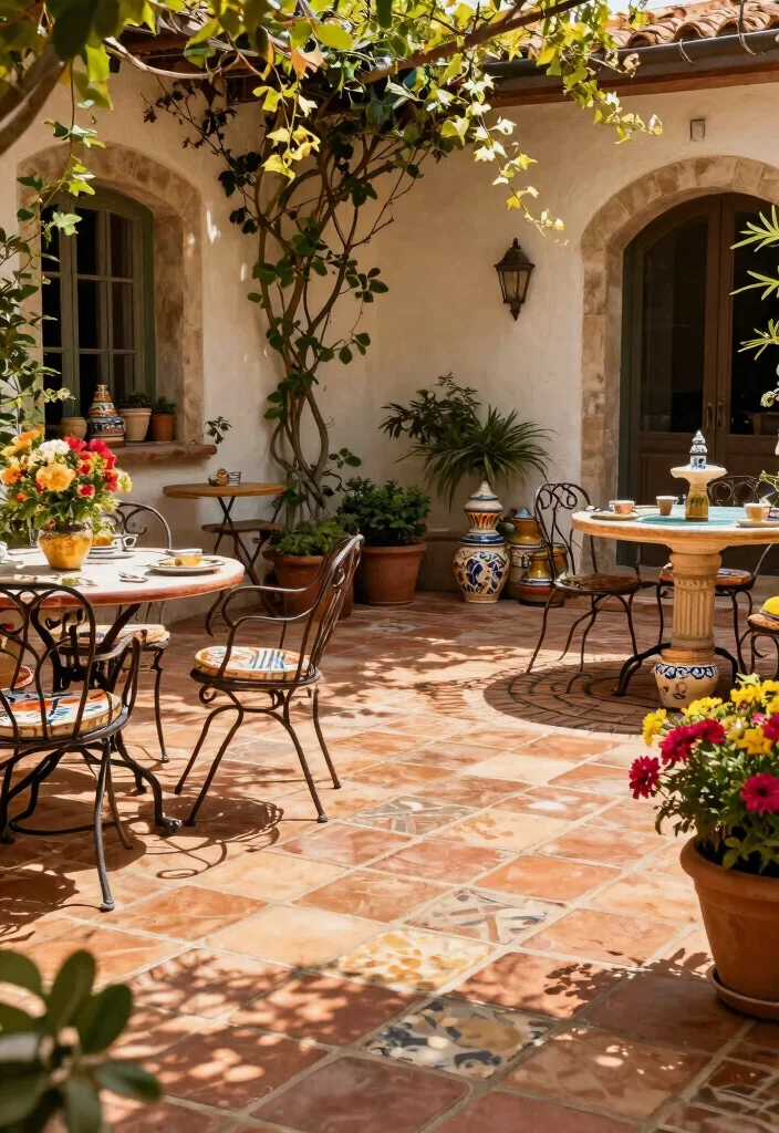 15 Patio Tiles Over Concrete That Don't Require Removal 6 15 Patio Tiles Over Concrete That Don't Require Removal - 5. Terracotta Tiles for Mediterranean Flair 1