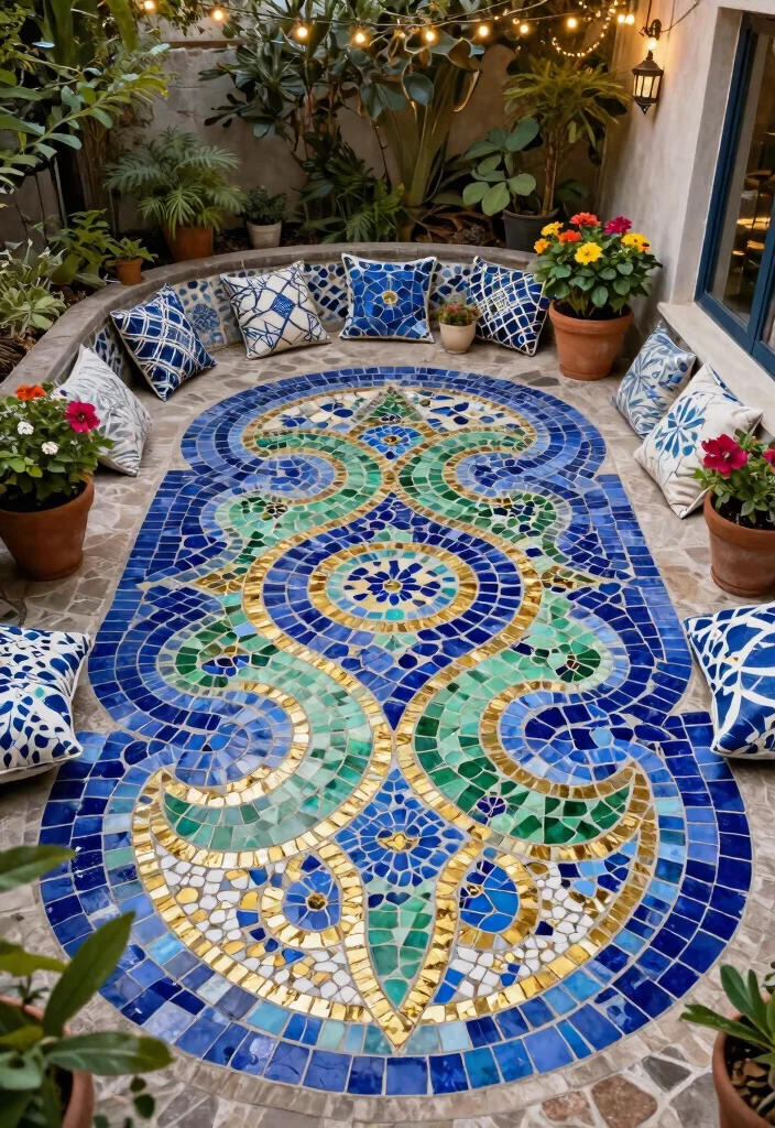 15 Patio Tiles Over Concrete That Don't Require Removal 10 15 Patio Tiles Over Concrete That Don't Require Removal - 9. Artistic Mosaic Tiles 1