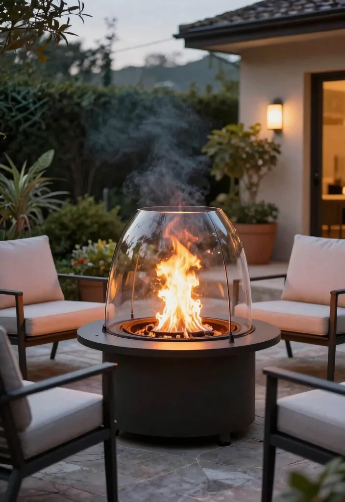 15 Smokeless Fire Pit Ideas for Small Patios Without Smoke Drift - 12. Fire Pits with Wind Shields 1