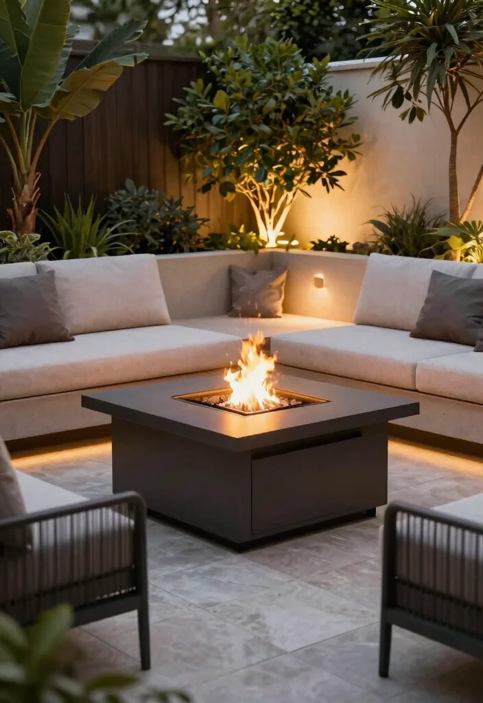 15 Smokeless Fire Pit Ideas for Small Patios Without Smoke Drift - 13. Fire Pits with Storage Solutions 1