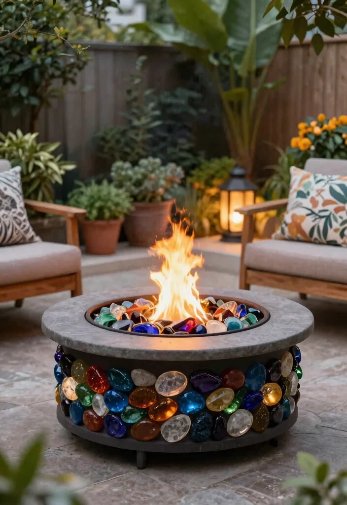 15 Smokeless Fire Pit Ideas for Small Patios Without Smoke Drift - 15. Creative Fire Pit Ideas with Decorative Elements 1