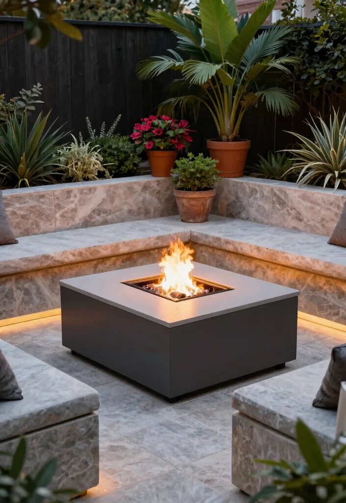 15 Smokeless Fire Pit Ideas for Small Patios Without Smoke Drift - 6. Built-In Fire Pits for Permanent Features 1