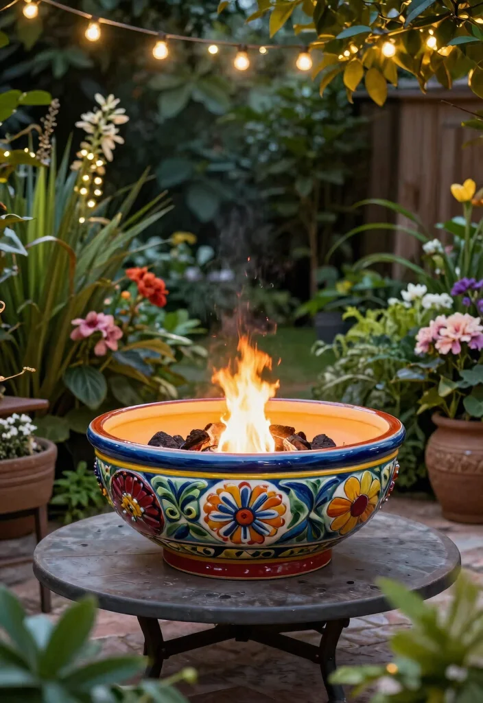 15 Smokeless Fire Pit Ideas for Small Patios Without Smoke Drift - 9. Decorative Fire Bowls for Artful Flair 1