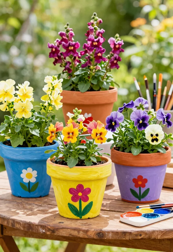 15 Summer Flower Pots That Bloom All Season Without Replanting - 12. DIY Flower Pot Painting 1