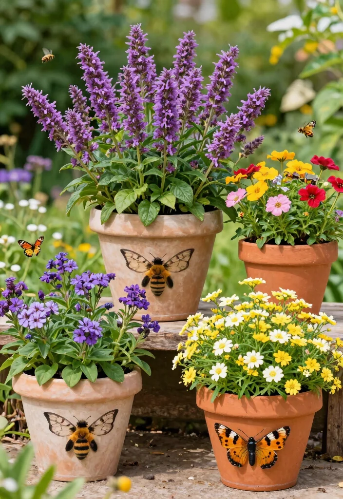 15 Summer Flower Pots That Bloom All Season Without Replanting - 15. Flower Pots for Attracting Pollinators 1
