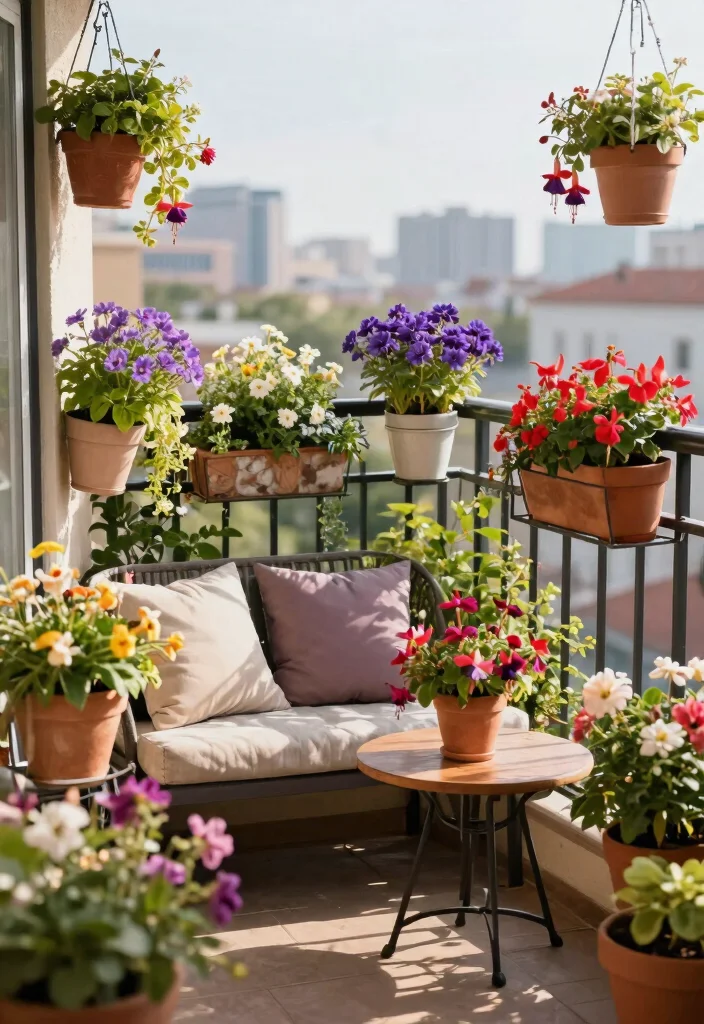 15 Summer Flower Pots That Bloom All Season Without Replanting - 6. Container Gardening on Balconies 1