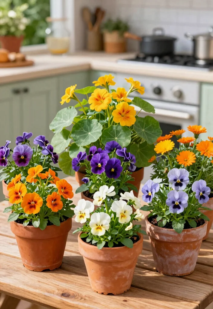 15 Summer Flower Pots That Bloom All Season Without Replanting - 7. Edible Flower Pots 1