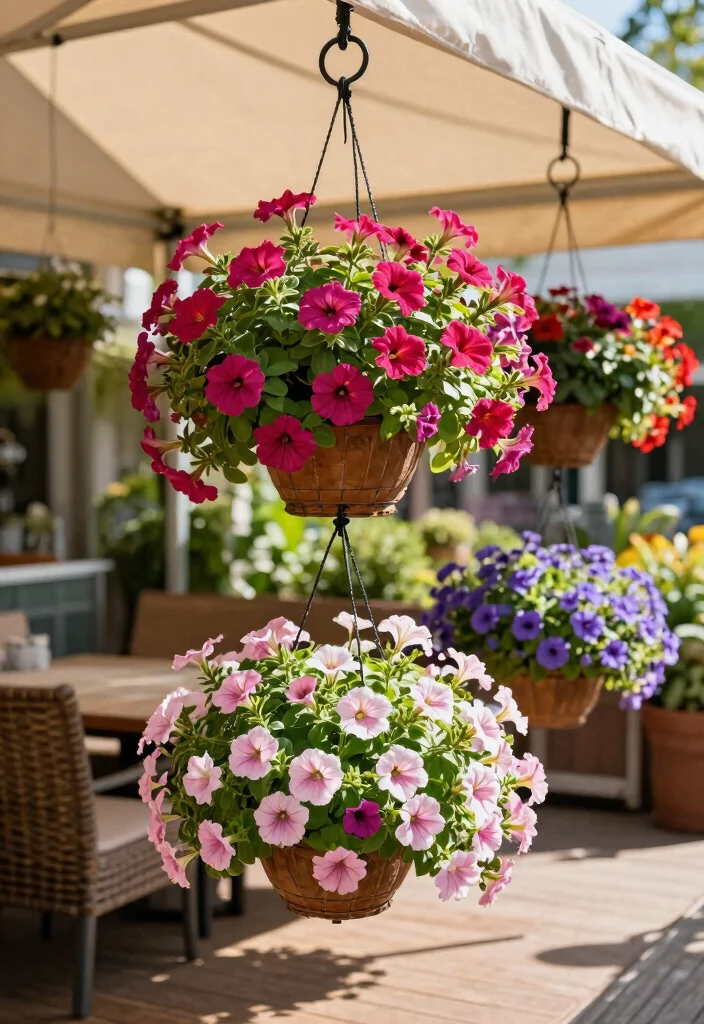 15 Summer Flower Pots That Bloom All Season Without Replanting - 8. Hanging Flower Baskets 1