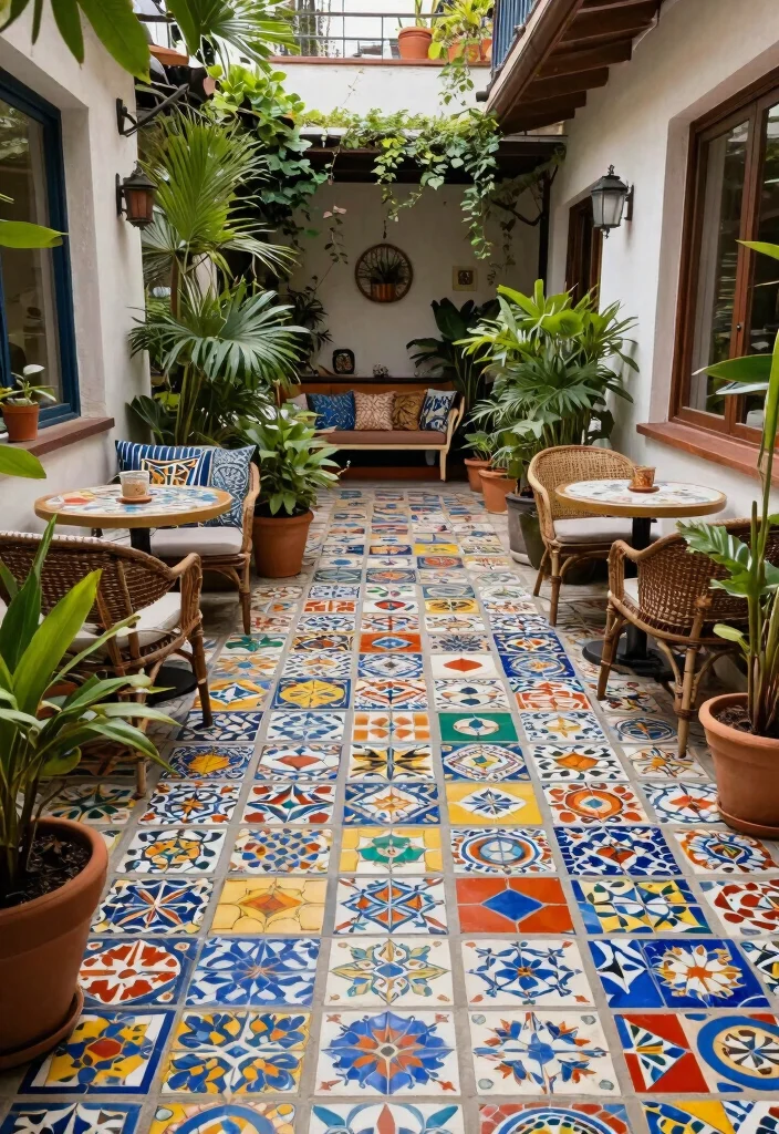 15 Terrace Tiles Outdoor Ideas That Won't Crack in Freeze-Thaw Cycles - 13. Artistic Mosaic Tiles: A Splash of Color 1