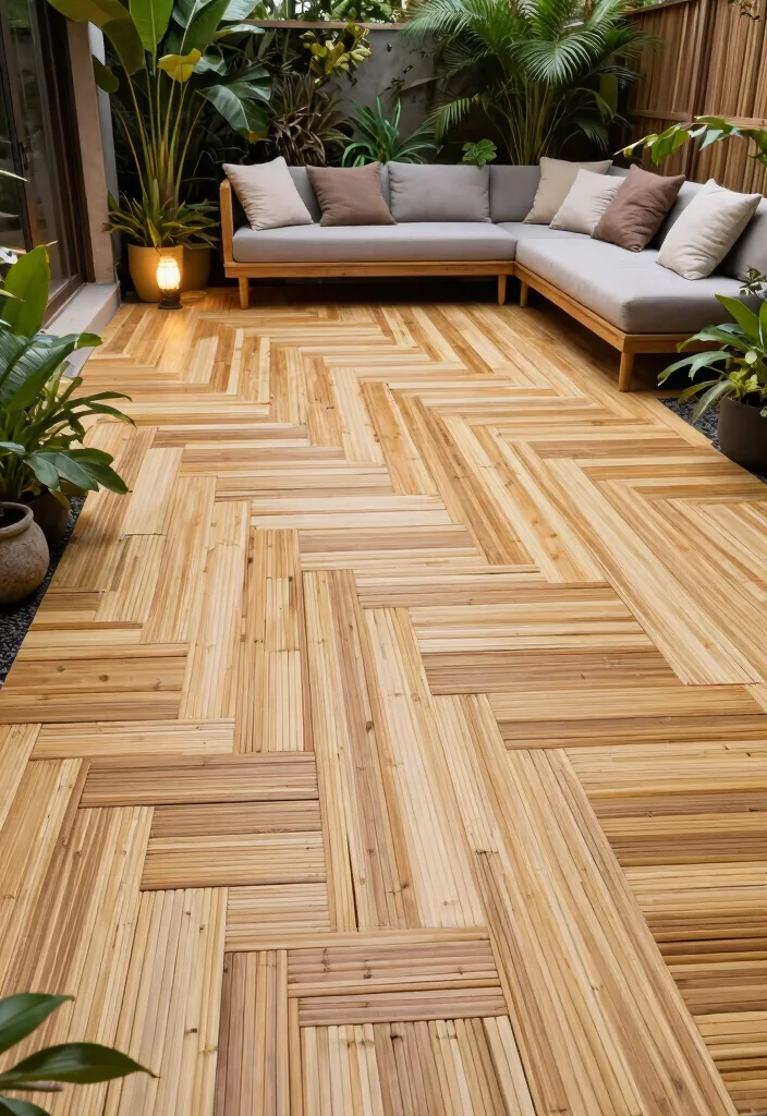 15 Terrace Tiles Outdoor Ideas That Won't Crack in Freeze-Thaw Cycles - 15. Sustainable Bamboo Tiles: Nature’s Best 1