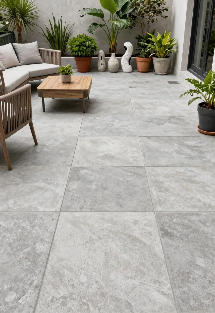 15 Terrace Tiles Outdoor Ideas That Won't Crack in Freeze-Thaw Cycles - 6. Eco-friendly Concrete Tiles: Sleek and Sustainable 1