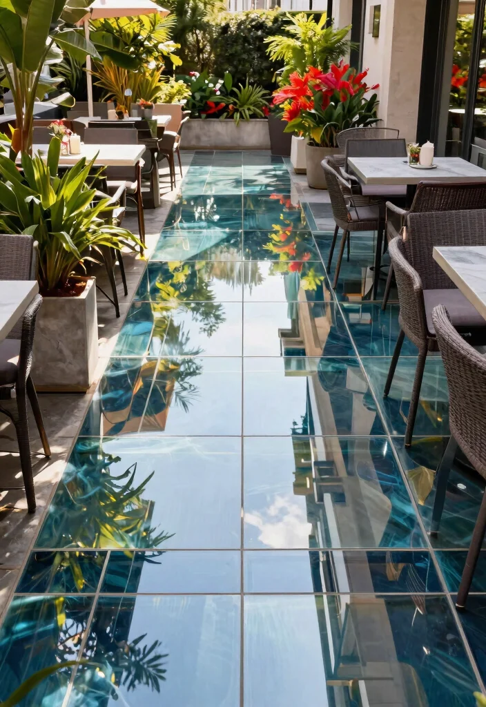 15 Terrace Tiles Outdoor Ideas That Won't Crack in Freeze-Thaw Cycles - 8. Glass Tiles: Modern Elegance 1