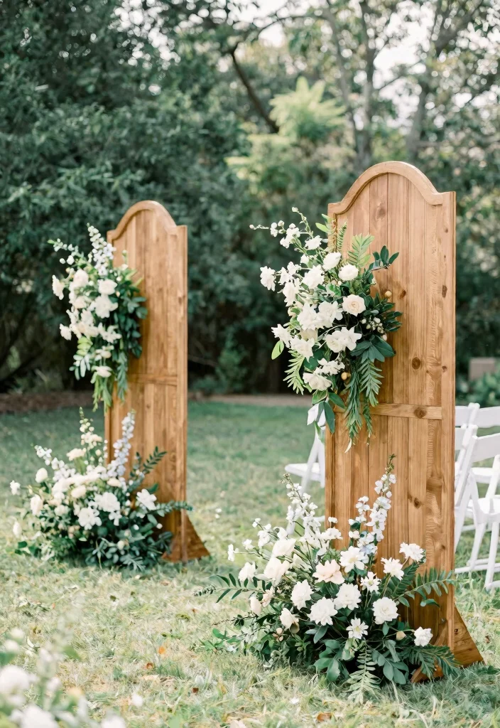 15 Wedding Aisle Decorations Outdoor That Won't Blow Away - 14. Windbreakers Set Up 1
