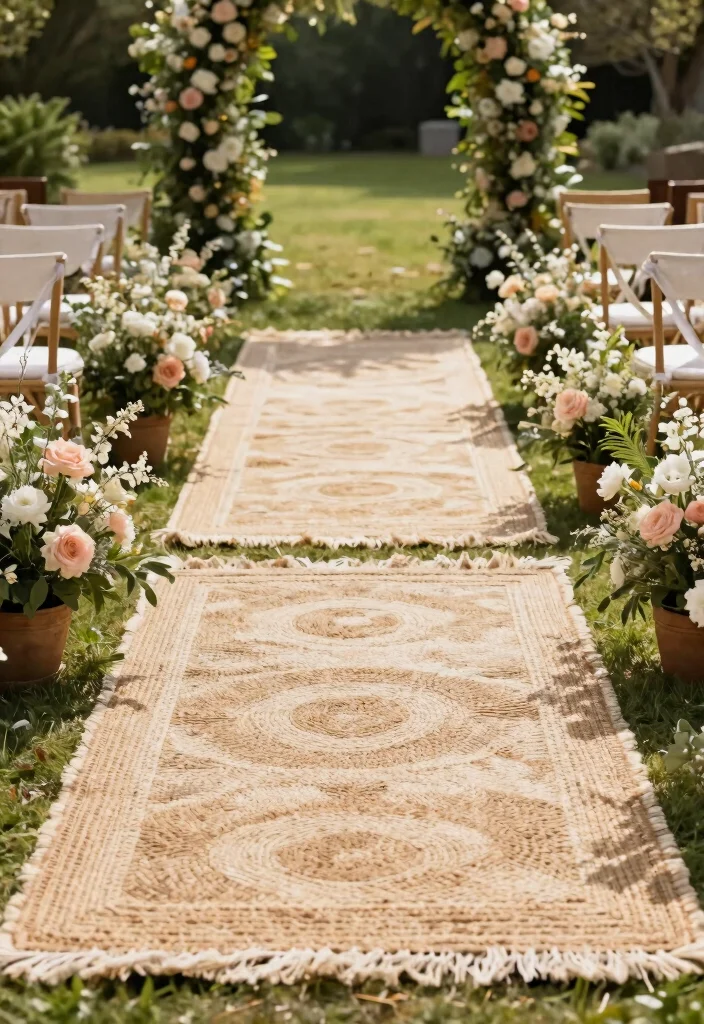 15 Wedding Aisle Decorations Outdoor That Won't Blow Away - 15. Eco-Friendly Rugs 1