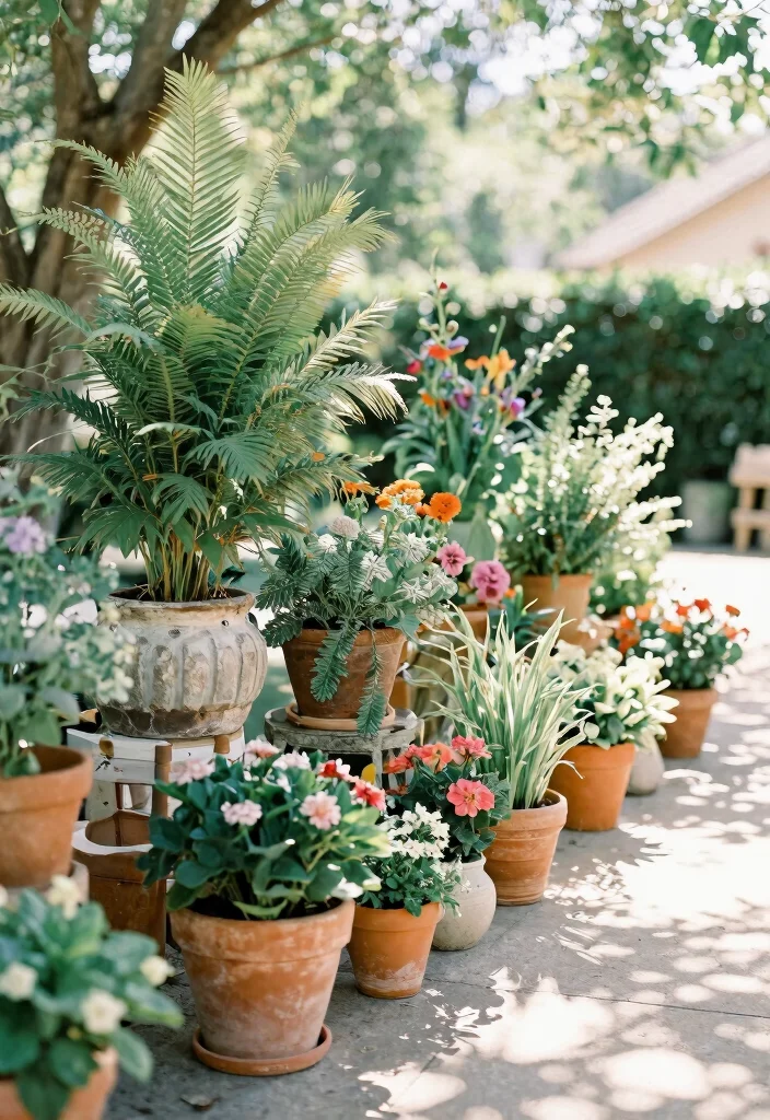 15 Wedding Aisle Decorations Outdoor That Won't Blow Away - 2. Potted Plants 1