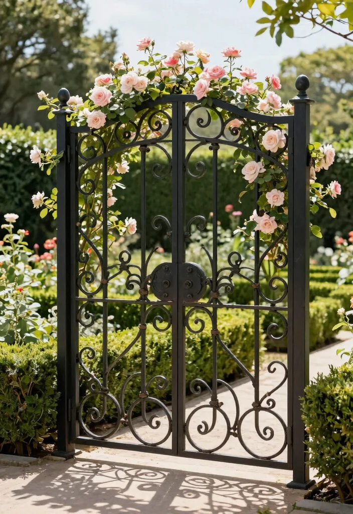 18 Unique Fence Ideas That Hide Eyesores and Boost Curb Appeal 15 18 Unique Fence Ideas That Hide Eyesores and Boost Curb Appeal - 14. Decorative Wrought Iron Fences 1