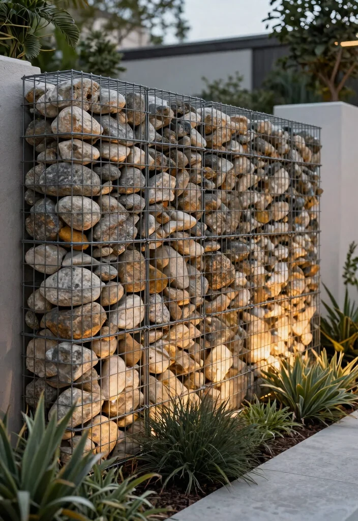 18 Unique Fence Ideas That Hide Eyesores and Boost Curb Appeal 8 18 Unique Fence Ideas That Hide Eyesores and Boost Curb Appeal - 7. Gabion Fencing 1