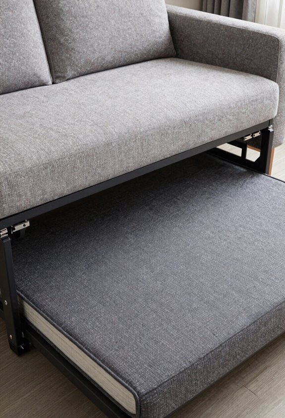 How Does a Sleeper Couch Work? 2 hidden mattress folding frame mechanism